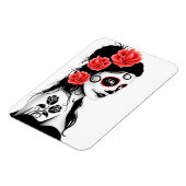 Dag van het meisje met de dode suikerschedel - wit magneet (Linkerzijde)