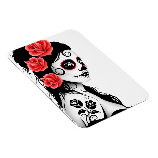 Dag van het meisje met de dode suikerschedel - wit magneet (Rechterzijde)