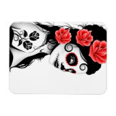 Dag van het meisje met de dode suikerschedel - wit magneet (Horizontaal)