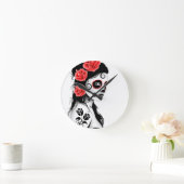 Dag van het meisje met de dode suikerschedel - wit ronde klok (Huis)