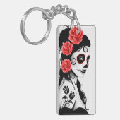 Dag van het meisje met de dode suikerschedel - wit sleutelhanger (Voorkant Links)