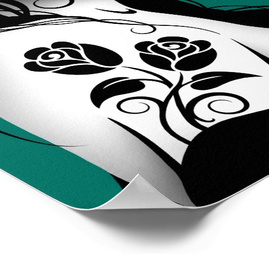 Dag van het meisje van de Dode Suiker - Blauwgroen Poster (Hoek)