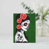 Dag van het meisje van de Dode Suiker - Groen Briefkaart (Staand voorkant)