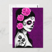 Dag van het meisje van de Dode Suiker - Paars Briefkaart (Voorkant / Achterkant)