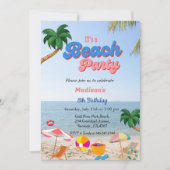 Dag van het meisjesstrand, zomerstrandverjaardag kaart (Voorkant)