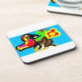 Dag van het oerwoud van de papegaai bier onderzetter (Linkerzijde)