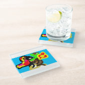 Dag van het oerwoud van de papegaai glazen onderzetter (Schuin)