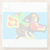 Dag van het oerwoud van de papegaai glazen onderzetter (Achterkant)