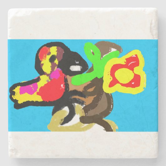 Dag van het oerwoud van de papegaai stenen onderzetter (Voorkant)