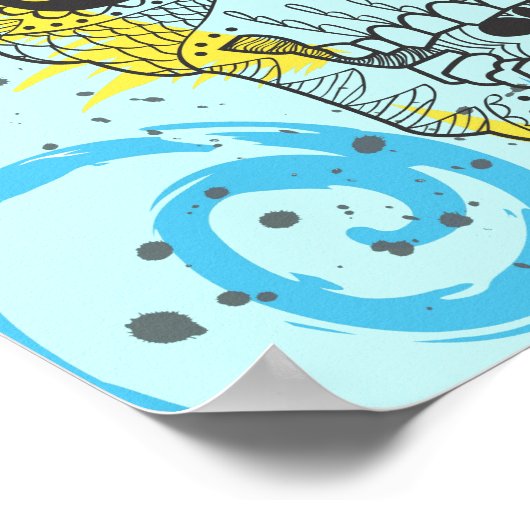 Dag van het ontwerp van het Tattoo van de schedel  Poster (Hoek)