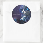 Dag van het Paarse Mexicaanse meisje van de Dood Ronde Sticker (Tas)