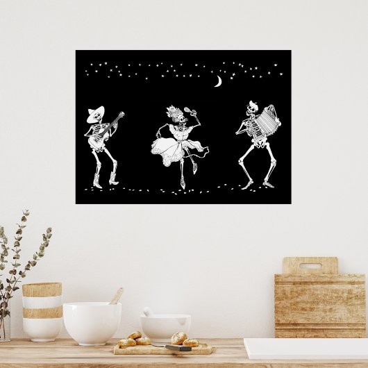 Dag van het Poster Dansende Skeletten (Keuken)