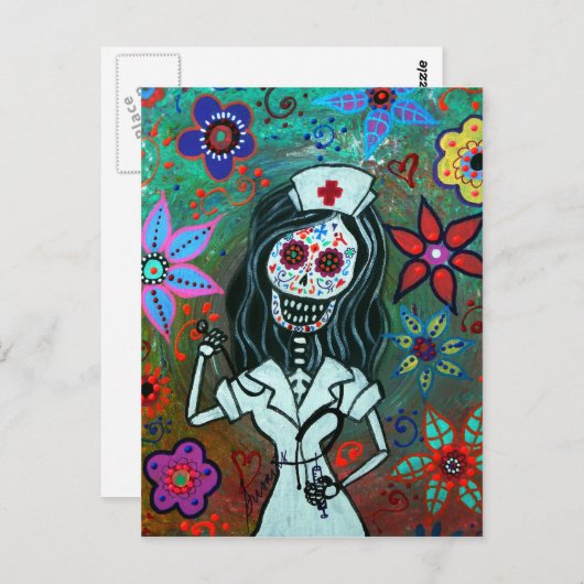 Dag van het schilderij van de dode verpleegster briefkaart (Voorkant / Achterkant)