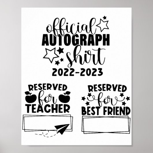 Dag van het schooljaar 2022-2023 handtekeningen Af Poster (Voorkant)