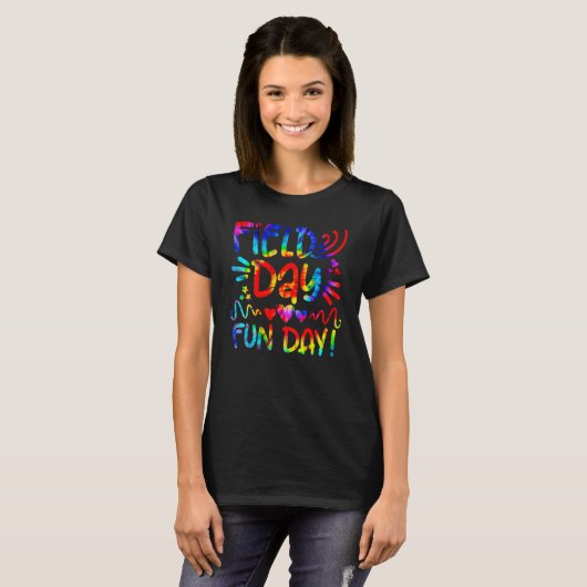 Dag van het schoolveld Fun Tie Dye Field Day 2023  T-shirt (Voorkant volledig)