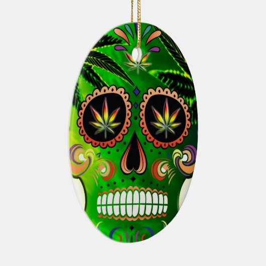 Dag van het Shirt van de Dode Suikerschedel Keramisch Ornament (Rechts)