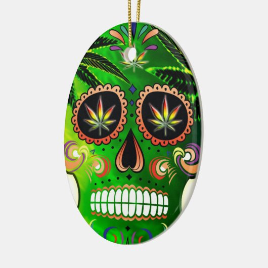 Dag van het Shirt van de Dode Suikerschedel Keramisch Ornament (Links)