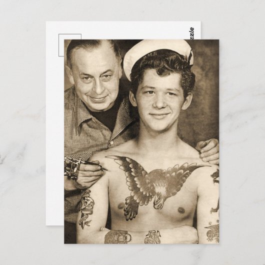 Dag van het Tattoo van de verkoper Briefkaart (Voorkant / Achterkant)