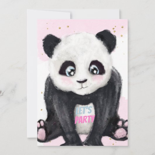 Dag van kleine panda-meisje aankondiging (Achterkant)