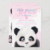 Dag van kleine panda-meisje aankondiging (Voorkant / Achterkant)