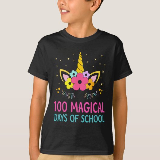 Dag van kleuterschool voor meisjes 100 magische da t-shirt (Voorkant)