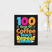 Dag van koffie en chaos leraar 100 dagen van schoo kaart (Gele Bloem)
