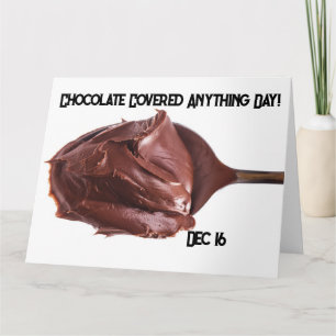 Dag van met chocolade bedekte alles kaart