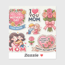 Dag van moederdag stickers