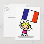 dag van onafhankelijkheid van franse kinderen briefkaart (Voorkant / Achterkant)