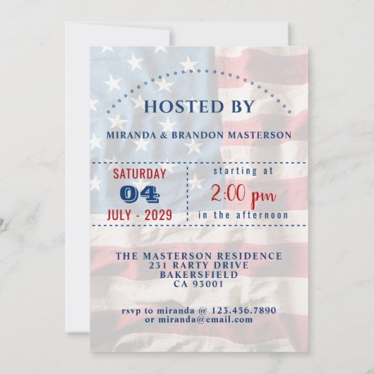 dag van onafhankelijkheid vierde juli kaart (Achterkant)