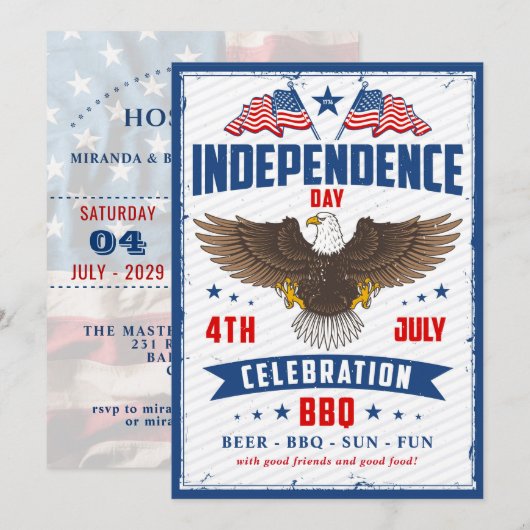 dag van onafhankelijkheid vierde juli kaart (Voorkant / Achterkant)