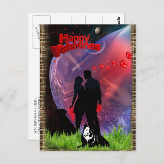 Dag van Romance Briefkaart (Voorkant / Achterkant)