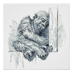 Dag van Rust - Young Ape Gorilla Perfect Poster