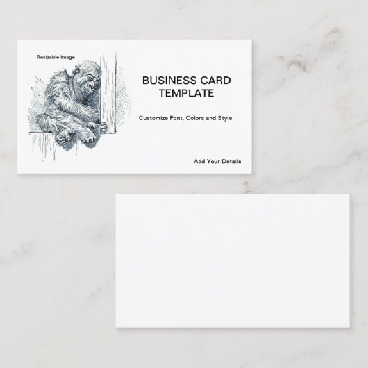 Dag van Rust - Young Ape Gorilla Visitekaartje (Voorkant / Achterkant)