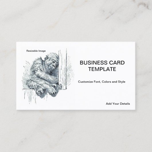 Dag van Rust - Young Ape Gorilla Visitekaartje (Voorkant)