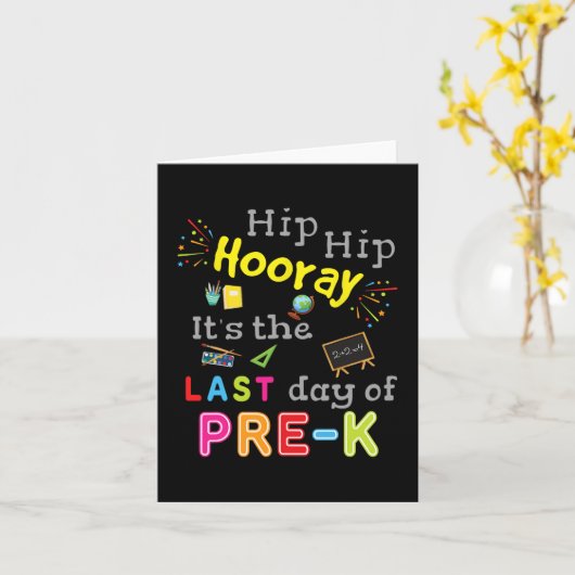 Dag van School Afstuderen Funny Pre K Teacher Kaart (Gele Bloem)