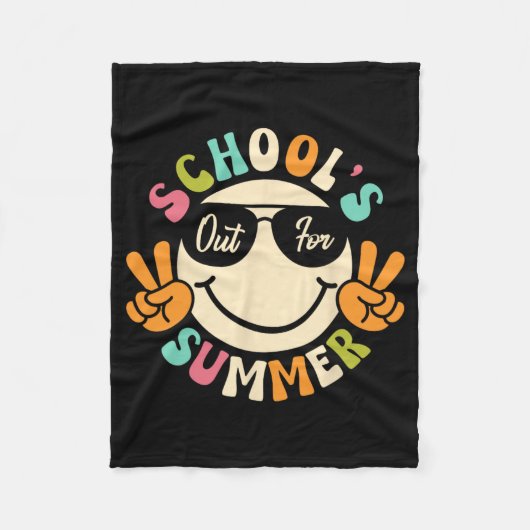 Dag van School Afstuderen Groovy Scholen Uit Voor Fleece Deken (Voorkant)