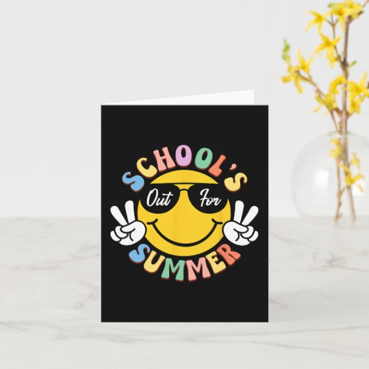 Dag van School Afstuderen Groovy Scholen Uit Voor  Kaart (Gele Bloem)