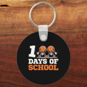 Dag van School Basketbal Kinder 100 dagen van Scho Sleutelhanger (Voorkant)
