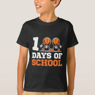 Dag van School Basketbal Kinder 100 dagen van Scho T-shirt