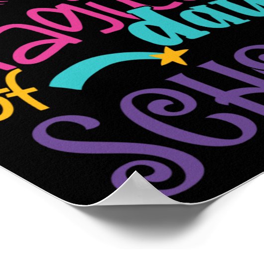 Dag van School Eenhoorn 100 Magische Dagen Leraar  Poster (Hoek)