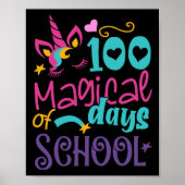 Dag van School Eenhoorn 100 Magische Dagen Leraar  Poster (Voorkant)
