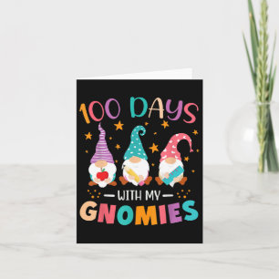 Dag van School Gnome Leraren Leerlingen 100 Dagen Kaart