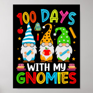 Dag van School Gnome Leraren Leerlingen 100 Dagen  Poster