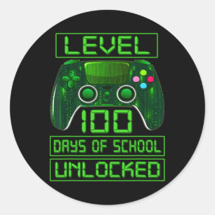 Dag van School Jongens Niveau 100 Dagen van School Ronde Sticker