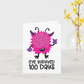 Dag van School Monster Meisjes Kinder Eye overleef Kaart (Gele Bloem)