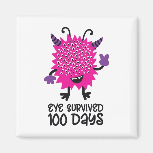 Dag van School Monster Meisjes Kinder Eye overleef Magneet (Voorkant)