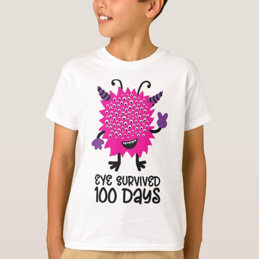 Dag van School Monster Meisjes Kinder Eye overleef T-shirt (Voorkant)