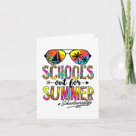 Dag Van School Scholen Uit Voor Zomer Schoolverple Kaart (Voorkant)