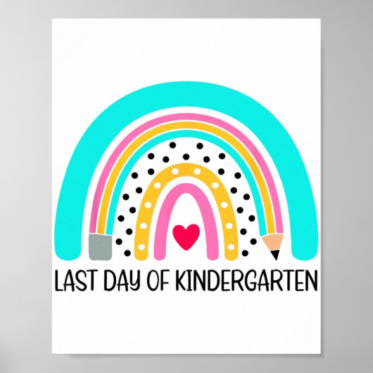 Dag van School Shirt Kleuterschool Grappige Cadeau Poster (Voorkant)